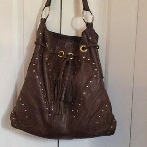 Italian leather boho bag